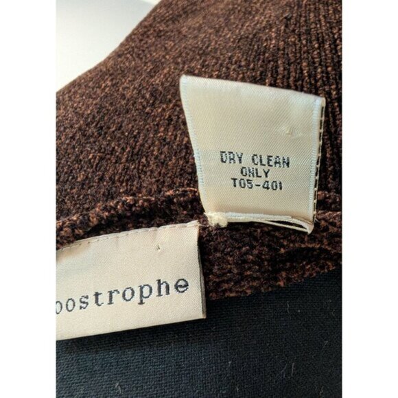 Vintage Apostrophe Brown Chenille Short Sleeve Sweater Top XL - Picture 9 of 9